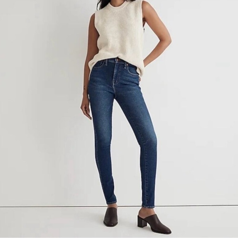 Madewell 10” High-rise Skinny 30 Dark Wash Blue Jeans Size 10 Style # G7391.